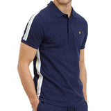 Lyle & Scott Side Stripe  Polo Shirt - Navy SP1014V - so-ldn