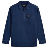 Lyle and Scott Indigo Blue Long Sleeve Shirt - Quarter Zip Overshirt