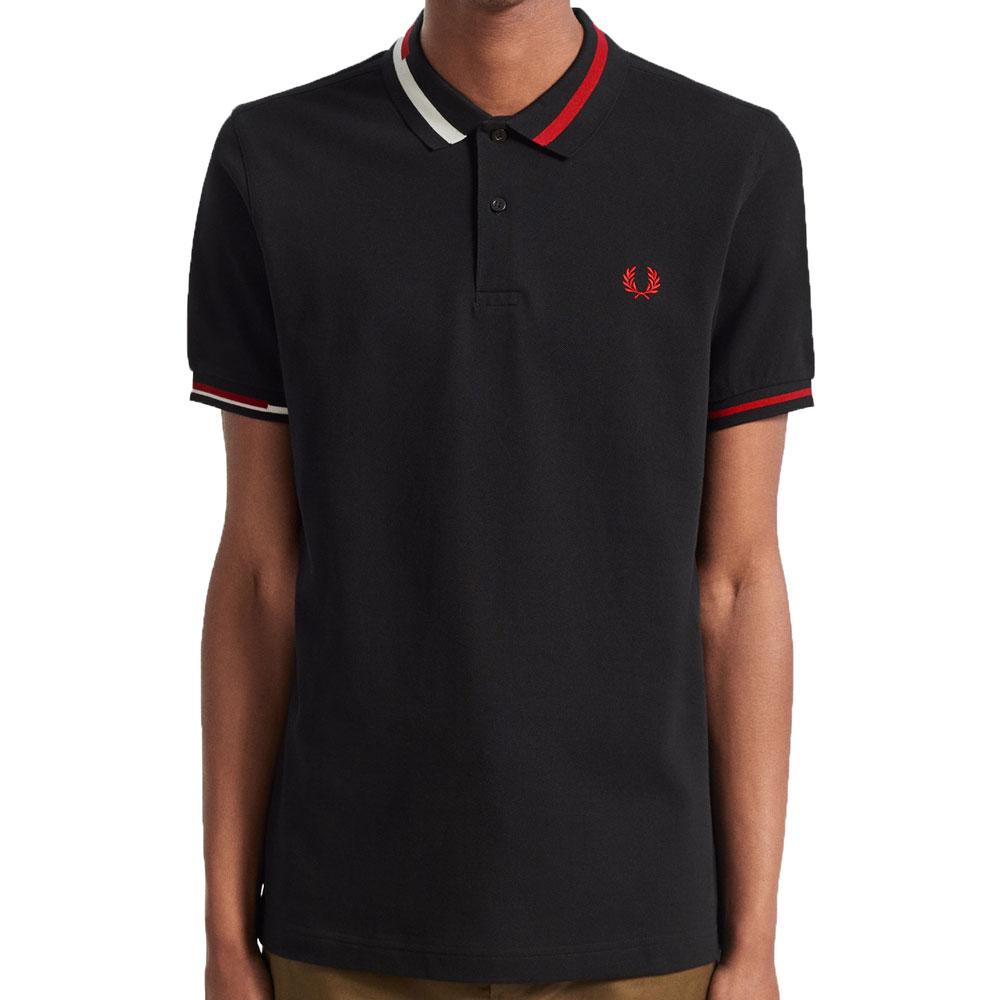 Fred Perry Authentic Abstract Collar Polo Shirt - Black M7604