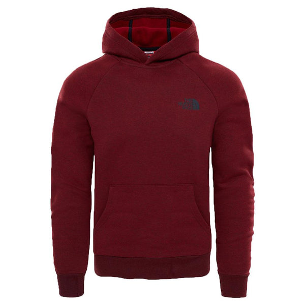 North Face Raglan Red Box Mens Pullover Hoody - Cardinal Red - so-ldn