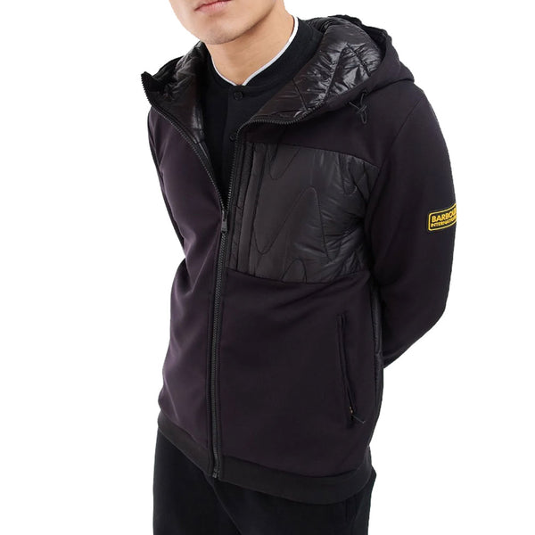 Barbour International Racer Hooded Quilted Jacketed Sweat - Black