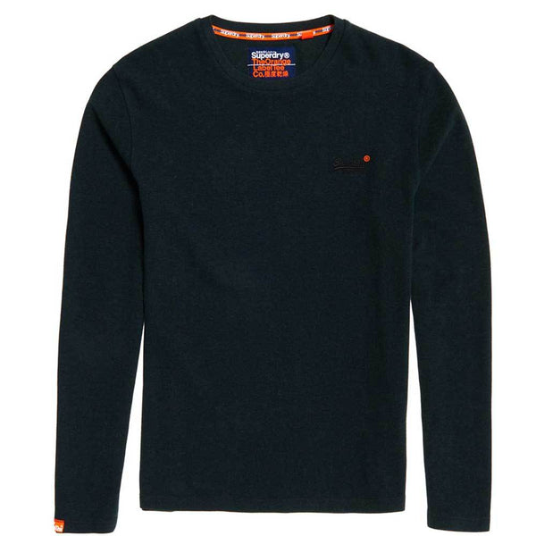 Superdry Men's Orange Label textured Long Sleeve T shirt - Green - so-ldn