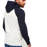 Superdry Mens Premium Goods Raglan Pullover Hoodie - Stadium Silver/Bass Blue - so-ldn