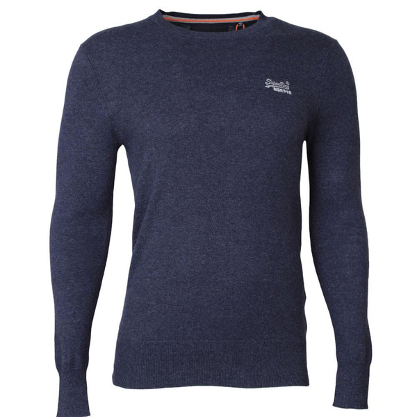 Superdry Orange Label Crew Neck Jumper - Dull Navy - so-ldn