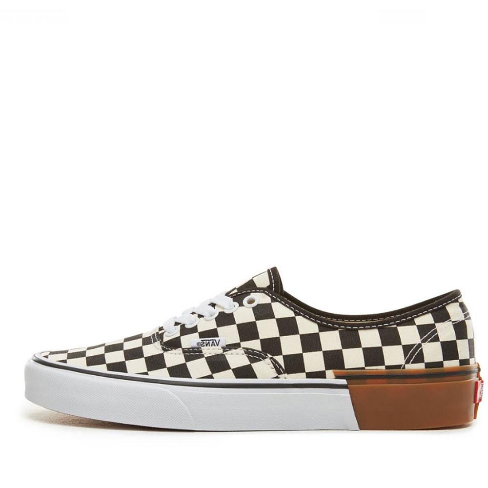 VANS Gum Block Authentic Trainers - Gum Block Checkerboard - Black White - so-ldn