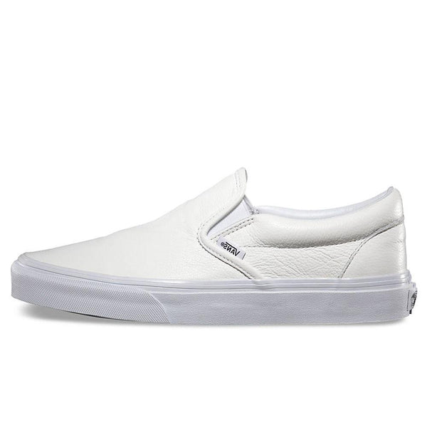 Vans Premium Leather Classic Slip-On Trainers - White Mono - VN0XG8EW8 - so-ldn