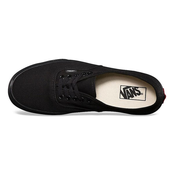 Vans authentic black canvas deals