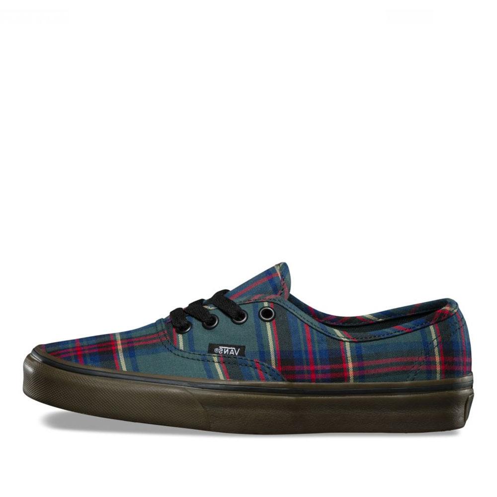 Vans Authentic Trainers Plaid Tartan Gum - Green - so-ldn