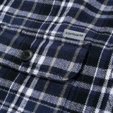 Carhartt L/S Stinson Check Shirt - Blue - so-ldn