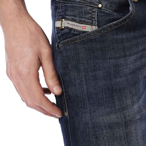 DIESEL Belther 0814W Slim Tapered Fit Stretch Jeans Blue