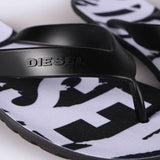 Diesel Splish Flip Flops Sandals - Black / White - so-ldn