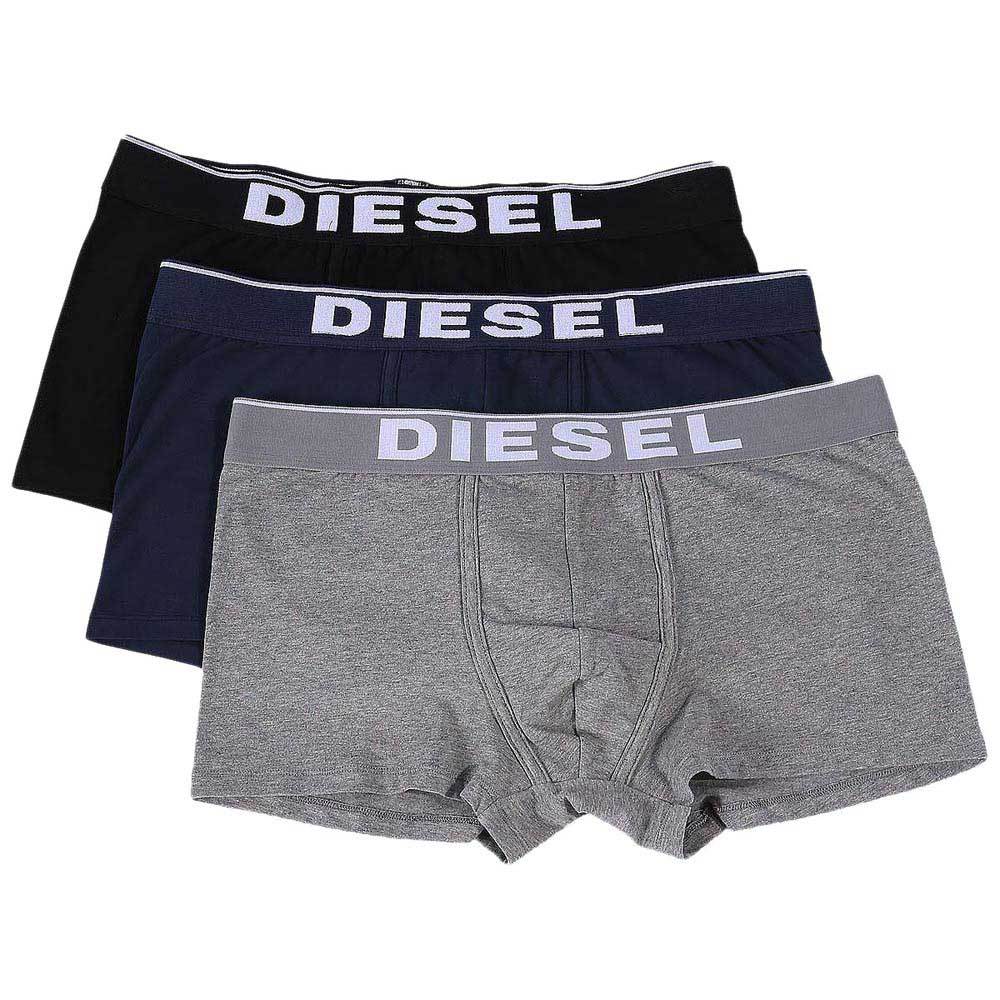 Diesel Navy / Black / Grey UMBX-DAMIEN 3 Pack Boxer Trunks - so-ldn