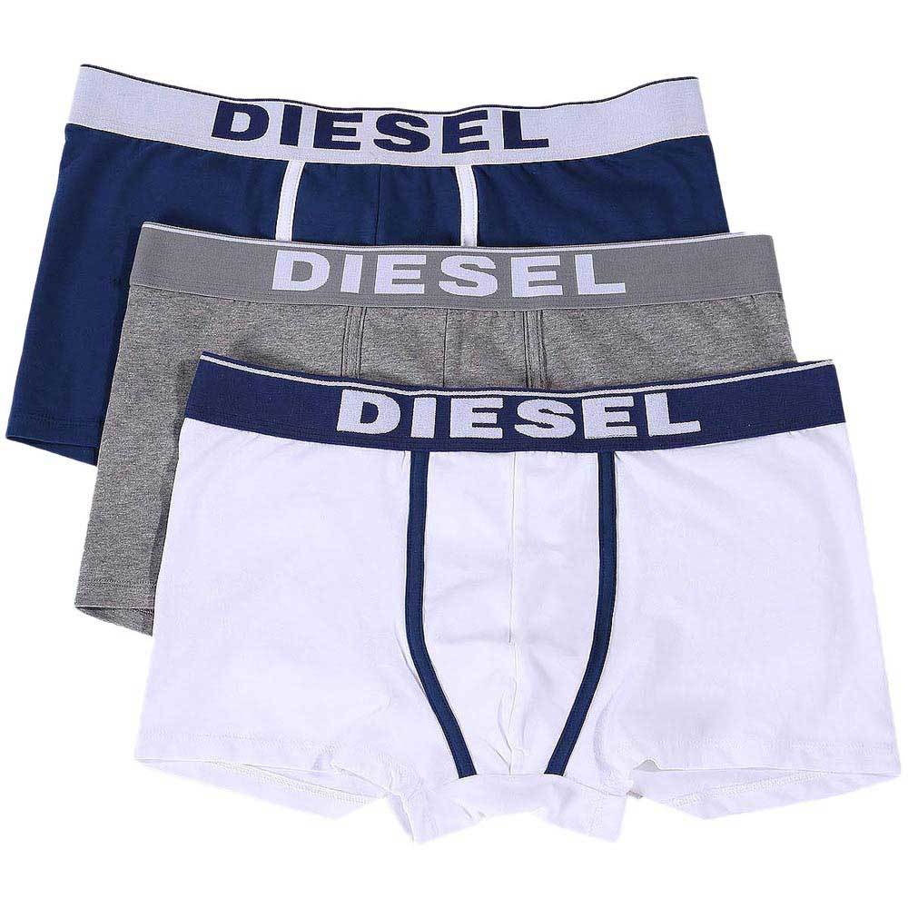 Diesel Navy / Grey / White UMBX-DAMIEN 3 Pack Boxer Trunks - so-ldn