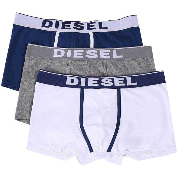 Diesel Navy / Grey / White UMBX-DAMIEN  3 Pack Boxer Trunks - so-ldn