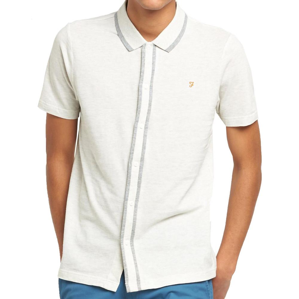 Farah Homerton Pique Polo Shirt - Chalk Marl - so-ldn