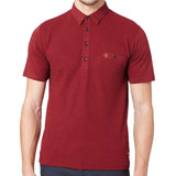 Farah Lester Short Sleeve Polo Shirt - Burgundy - so-ldn