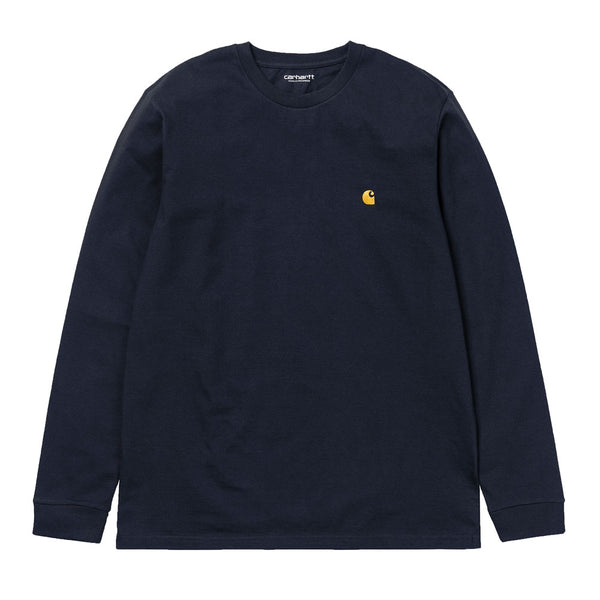 Carhartt WIP Long Sleeve Chase T-Shirt - Navy