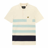 Lyle and Scott Wide Stripe Polo Shirt - Seashell White - so-ldn