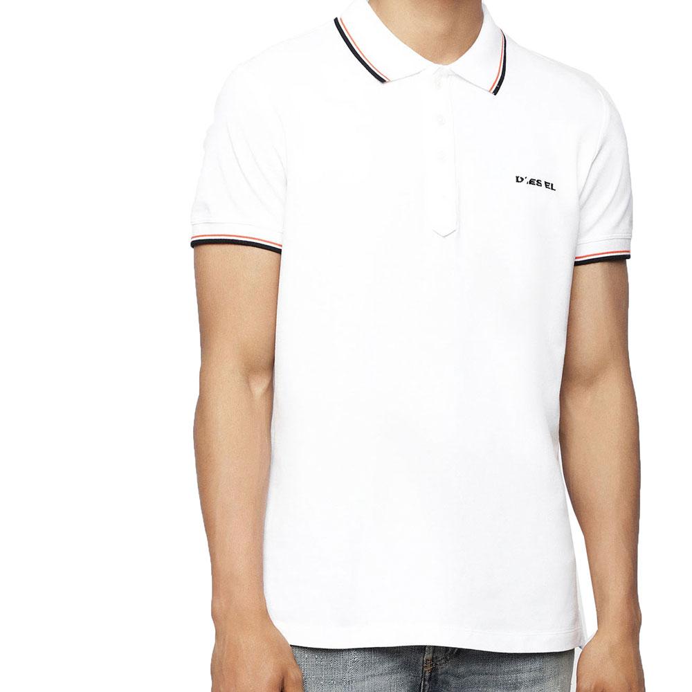 Diesel Men's T-Randy Broken Polo Shirt - White - so-ldn