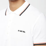 Diesel Men's T-Randy Broken Polo Shirt - White - so-ldn