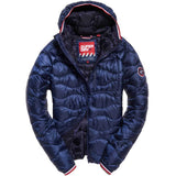 Superdry Mens Wave Quilt Hooded Jacket - Navy - so-ldn