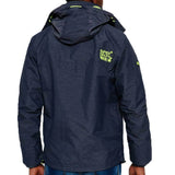 Superdry Mens Tech Hood Wind cheater Zip Jacket - Navy Marl/lemonade - so-ldn