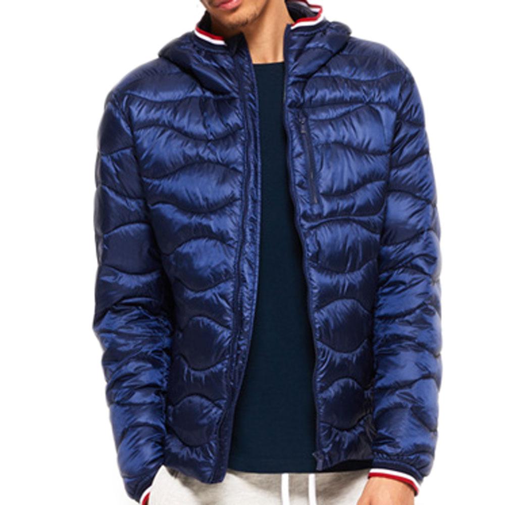 Superdry Mens Wave Quilt Hooded Jacket - Navy - so-ldn