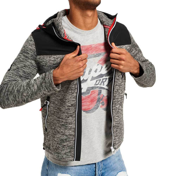 Superdry Storm Mountain Zip hoodie - Charcoal Marl / Black - so-ldn