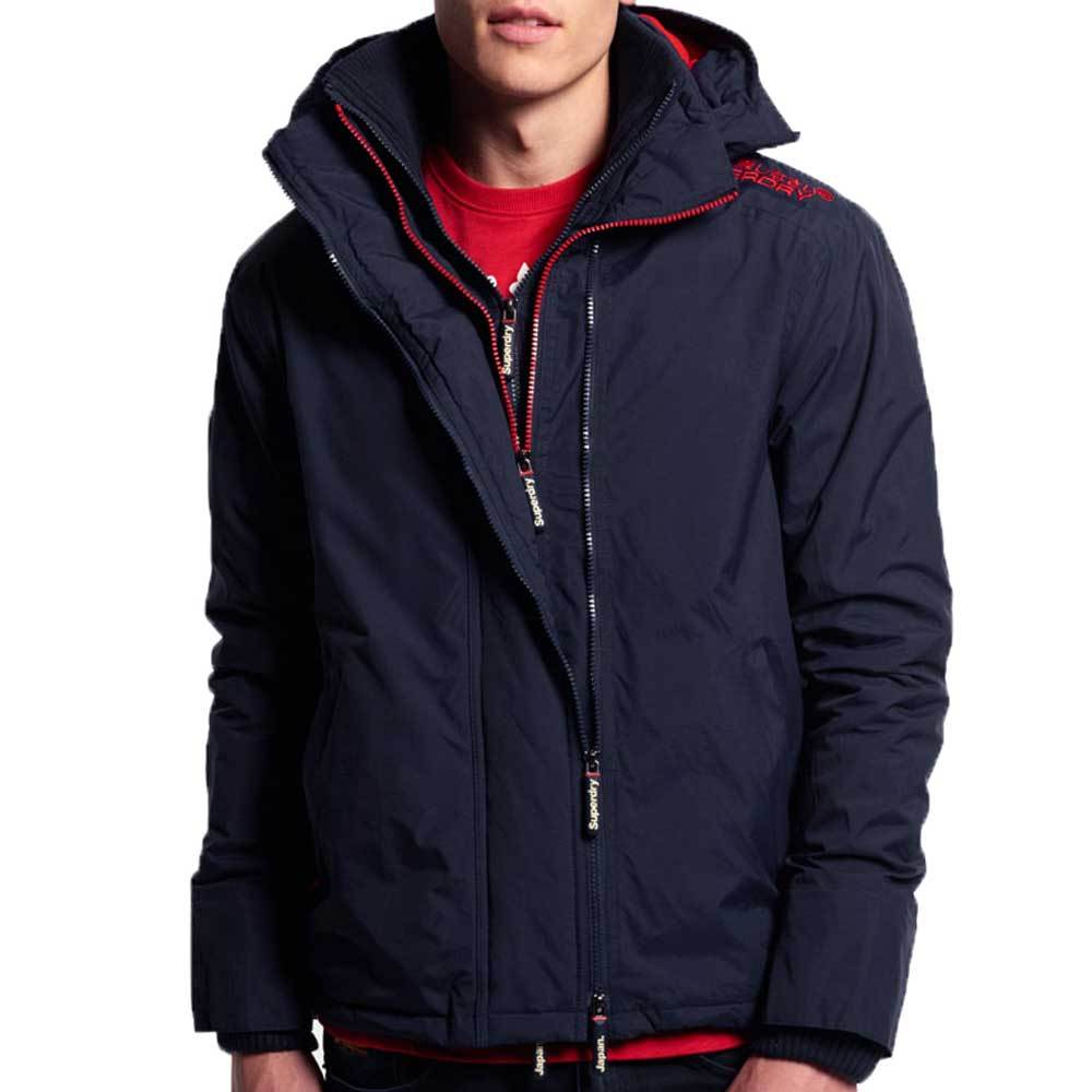 Superdry Mens Tech Hood Windcheater Zip Jacket - Nautical Navy/Rebel Red - so-ldn