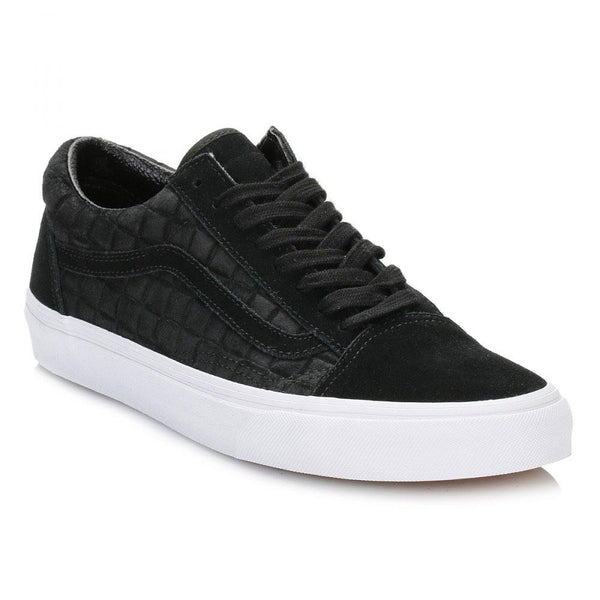 Vans Mens Old Skool Trainers Black Suede Checkers