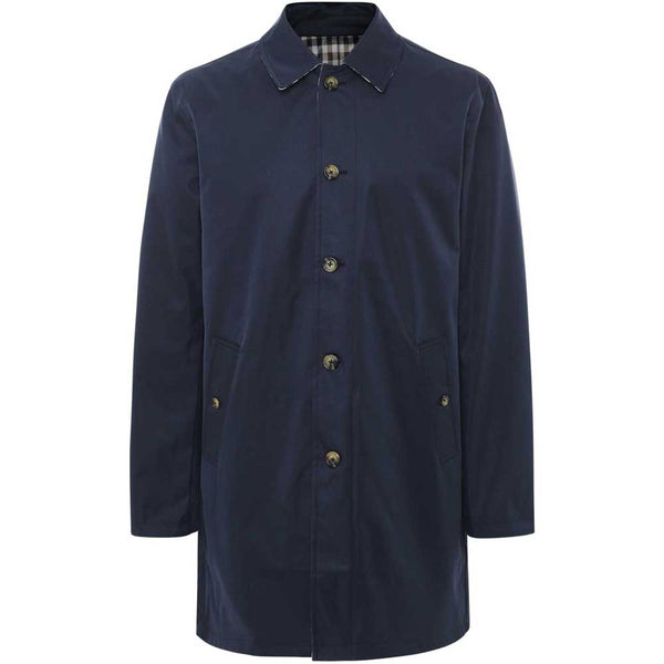 Aquascutum Archival Reversible Check Mid Mac Coat - Navy