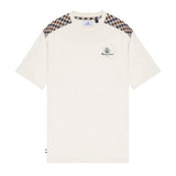 Aquascutum Active Club Check Details Shoulder T-Shirt - Old White
