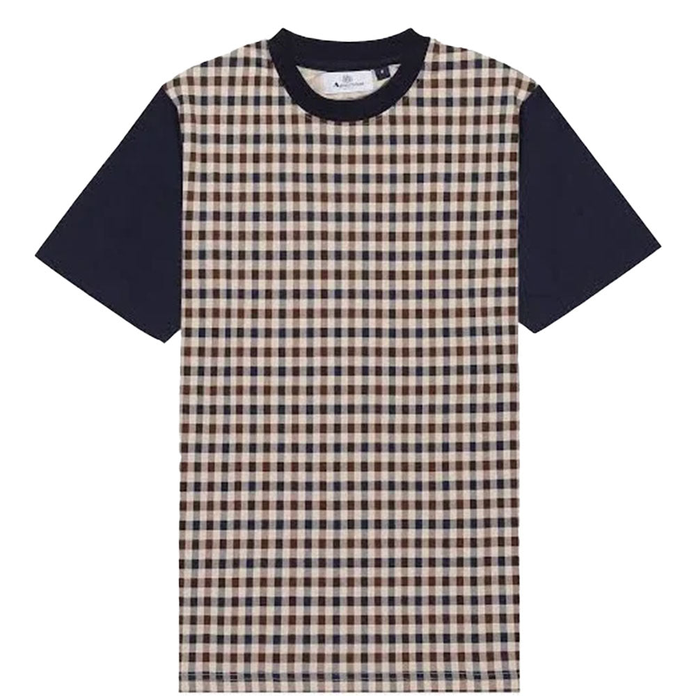 Aquascutum Active Side Club Check T-Shirt - Navy