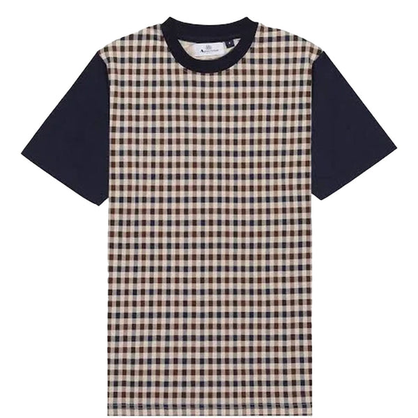 Aquascutum Active Side Club Check T-Shirt - Navy