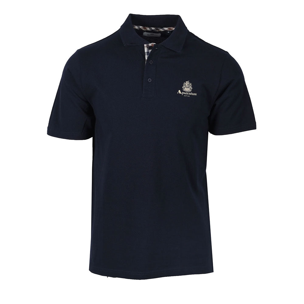 Aquascutum Small Logo Pique Polo - Navy
