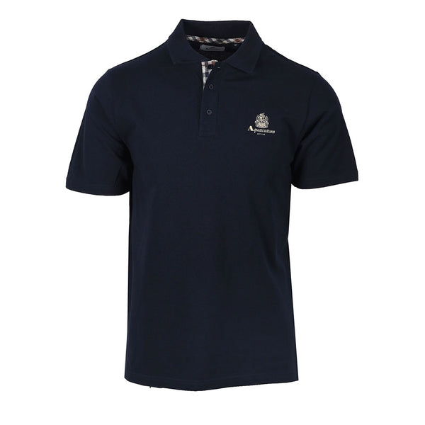 Aquascutum Small Logo Pique Polo - Navy