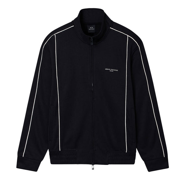 Armani Exchange Brand Logo Contrast Piping Track Jacket XM001357 AF16278 - Black