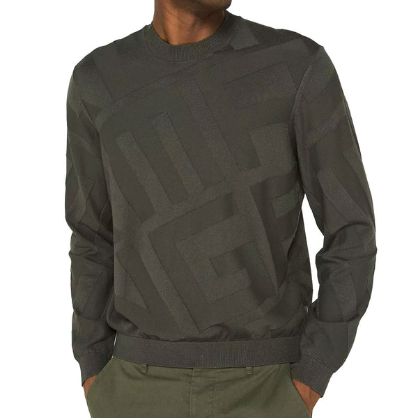 Armani Exchange Knitted Jumper Over Logo - Black Ink Green XM000708