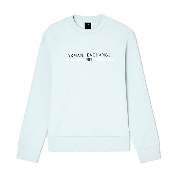 Armani Exchange Logo Crewneck Sweatshirt XM000982 - Aqua Green