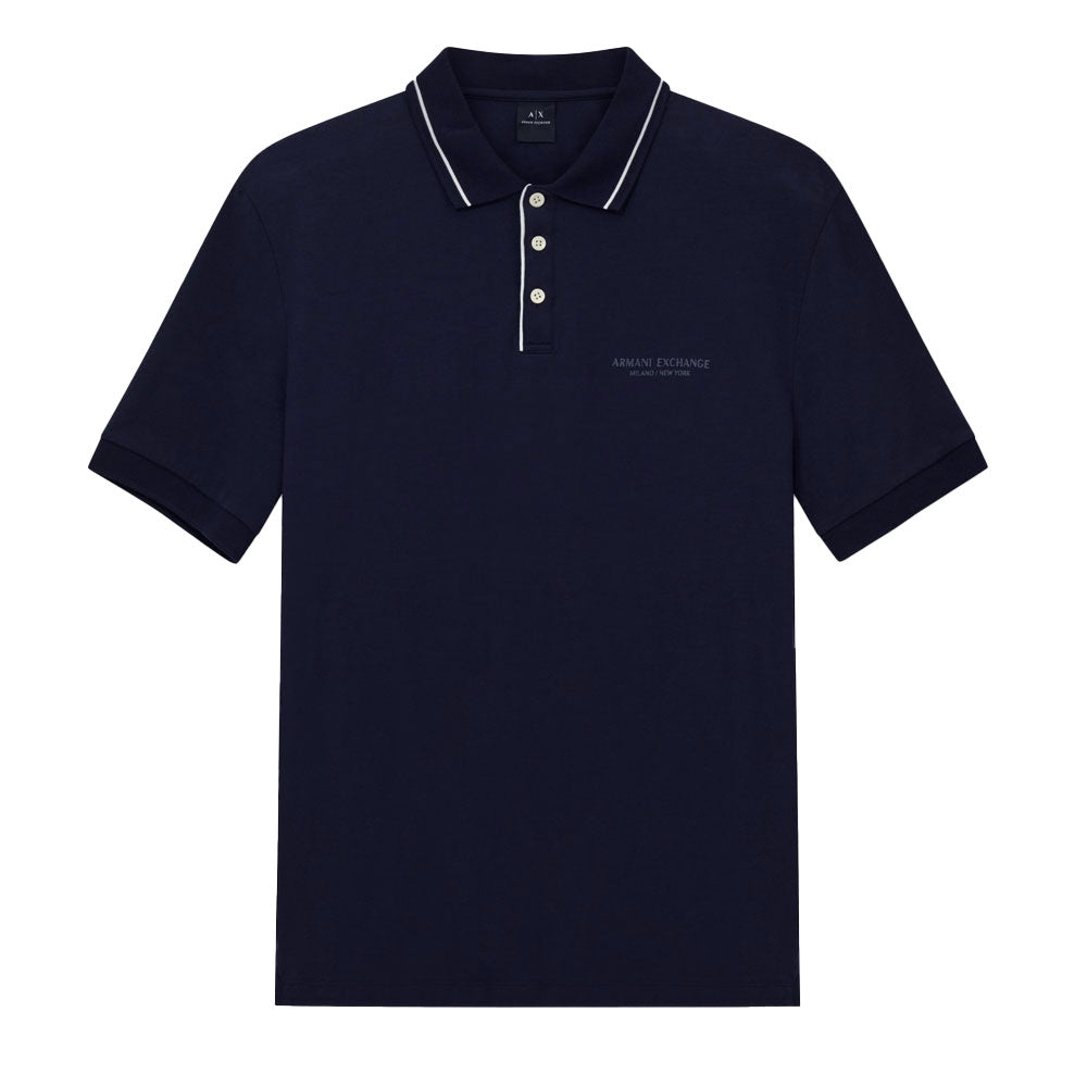 Armani Exchange Regular Fit Polo Shirt Stretch Jersey XM001557- Navy Blue