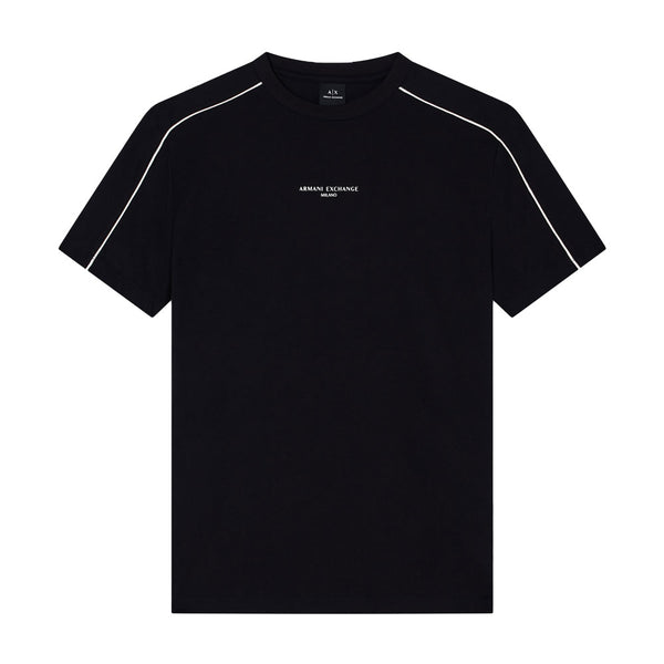 Armani Exchange Regular Fit T-shirt XM001360 AF10358 Contrasting Piping - Black