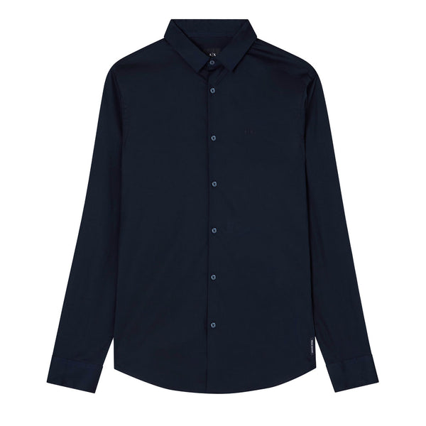 Armani Exchange Slim Fit Woven Cotton Shirt - Black 8NZC31