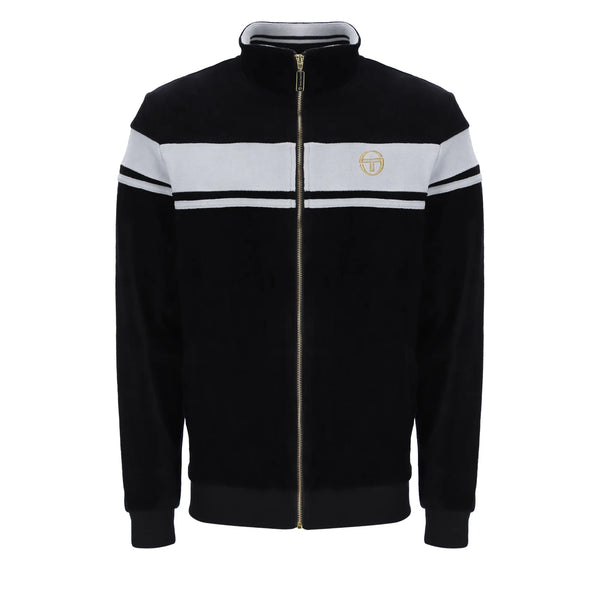 Sergio Tacchini Damarindo Velour Track Top - Black / Grey