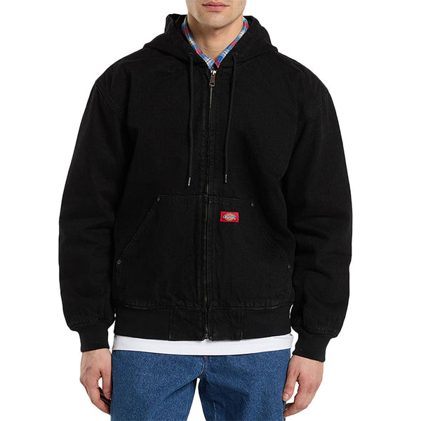 Dickies Hilham Hooded Lined Denim Jacket - Black