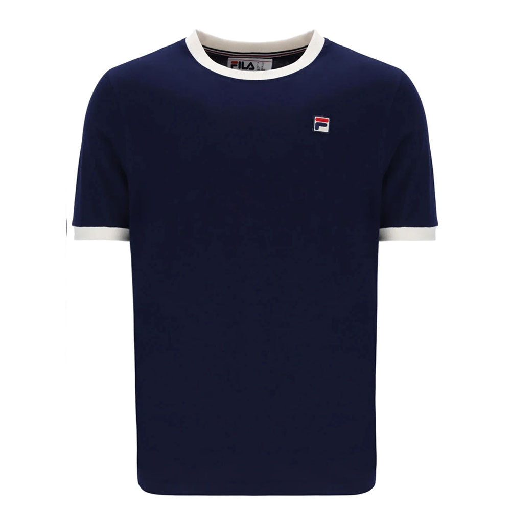 Fila Marconi Essential Ringer T-Shirt - Navy / Gardenia