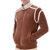 Fila Vintage Gabriele Velour Track Top - Cappuccino Brown