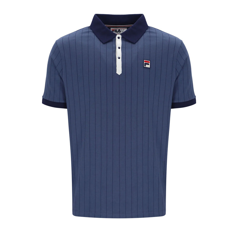 Fila Vintage BB1 Classic Vintage Stripe Polo Shirt - Indigo/Gardenia/Navy