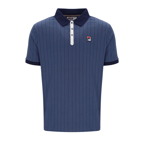 Fila Vintage BB1 Classic Vintage Stripe Polo Shirt - Indigo/Gardenia/Navy