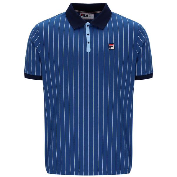 Fila Vintage BB1 Classic Stripe Polo Shirt - Limoges/White/Frozen Fjord/Navy