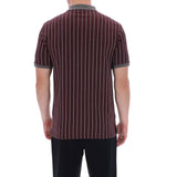 Fila Vintage BB1 Classic Vintage Stripe Polo Shirt - Fudge/Gunmetal/white